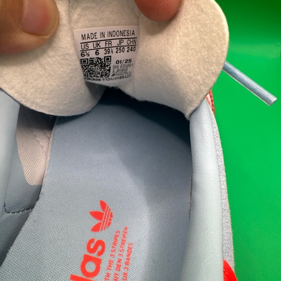 size 6.5 Adidas Gazelle Bold J Womens Light Blue/Orange Platform Y2K Sneakers - Picture 10 of 11